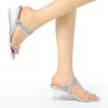 imageAllegra K Womens Low Wedges Clear Heel SandalsSilver