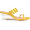imageAllegra K Womens Low Wedges Clear Heel SandalsYellow