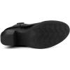 imageAllegra K Womens Mid Calf Memory Round Toe Block Heel Western BootsBlack