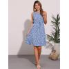 imageAllegra K Womens Midi Floral Dresses Summer Casual Wedding Guest Sleeveless DressBlue Red