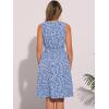 imageAllegra K Womens Midi Floral Dresses Summer Casual Wedding Guest Sleeveless DressBlue Red