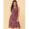 imageAllegra K Womens Midi Floral Dresses Summer Casual Wedding Guest Sleeveless DressBurgundy