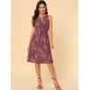 imageAllegra K Womens Midi Floral Dresses Summer Casual Wedding Guest Sleeveless DressBurgundy