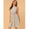 imageAllegra K Womens Midi Floral Dresses Summer Casual Wedding Guest Sleeveless DressWhite Beige