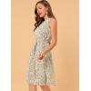 imageAllegra K Womens Midi Floral Dresses Summer Casual Wedding Guest Sleeveless DressWhite Beige