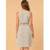 imageAllegra K Womens Midi Floral Dresses Summer Casual Wedding Guest Sleeveless DressWhite Beige