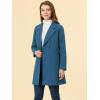 imageAllegra K Womens Notched Lapel Double Breasted Raglan Winter CoatsDark Blue Grey