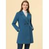 imageAllegra K Womens Notched Lapel Double Breasted Raglan Winter CoatsDark Blue Grey