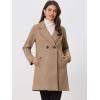 imageAllegra K Womens Notched Lapel Double Breasted Raglan Winter CoatsDark Khaki