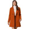 imageAllegra K Womens Notched Lapel Double Breasted Raglan Winter CoatsDark Orange