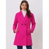 imageAllegra K Womens Notched Lapel Double Breasted Raglan Winter CoatsHot Pink