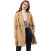imageAllegra K Womens Notched Lapel Double Breasted Raglan Winter CoatsKhaki