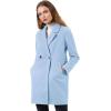 imageAllegra K Womens Notched Lapel Double Breasted Raglan Winter CoatsLight Blue