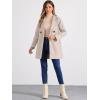 imageAllegra K Womens Notched Lapel Double Breasted Raglan Winter CoatsLight Grey