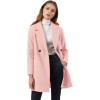 imageAllegra K Womens Notched Lapel Double Breasted Raglan Winter CoatsLight Pink