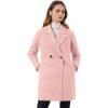 imageAllegra K Womens Notched Lapel Double Breasted Raglan Winter CoatsLight Pink