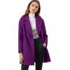 imageAllegra K Womens Notched Lapel Double Breasted Raglan Winter CoatsPurple