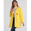 imageAllegra K Womens Notched Lapel Double Breasted Raglan Winter CoatsYellow