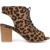 imageAllegra K Womens Peep Toe Chunky Heel Lace Up Slingback Dressy BootiesLeopard