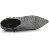 imageAllegra K Womens Plaid Pointed Toe Chunky Heels Ankle BootsBlack White