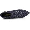 imageAllegra K Womens Plaid Pointed Toe Chunky Heels Ankle BootsBlue