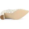 imageAllegra K Womens Plaid Pointed Toe Chunky Heels Ankle BootsWhite Gold