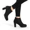 imageAllegra K Womens Pointed Toe Block Heel Ankle Chelsea BootsBlack
