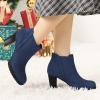 imageAllegra K Womens Pointed Toe Block Heel Ankle Chelsea BootsDark Blue