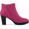 imageAllegra K Womens Pointed Toe Block Heel Ankle Chelsea BootsHot Pink
