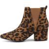 imageAllegra K Womens Pointed Toe Block Heel Ankle Chelsea BootsLeopard