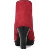 imageAllegra K Womens Pointed Toe Block Heel Ankle Chelsea BootsRed