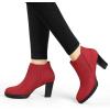 imageAllegra K Womens Pointed Toe Block Heel Ankle Chelsea BootsRed