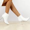 imageAllegra K Womens Pointed Toe Stiletto Heel Ankle Heeled BootsWhite