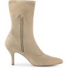 imageAllegra K Womens Pointy Toe Stretch Sock Stiletto Heels Ankle BootsBeige