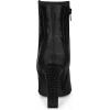 imageAllegra K Womens Printed Pointed Toe Chunky Heels Ankle BootsBlack
