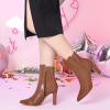 imageAllegra K Womens Printed Pointed Toe Chunky Heels Ankle BootsBrown