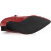 imageAllegra K Womens Printed Pointed Toe Chunky Heels Ankle BootsRed