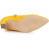 imageAllegra K Womens Printed Pointed Toe Chunky Heels Ankle BootsYellow