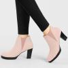 imageAllegra K Womens Round Toe Block Heels Chelsea Ankle BootsDust Pink