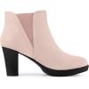 imageAllegra K Womens Round Toe Block Heels Chelsea Ankle BootsDust Pink