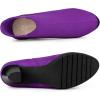 imageAllegra K Womens Round Toe Block Heels Chelsea Ankle BootsPurple