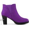imageAllegra K Womens Round Toe Block Heels Chelsea Ankle BootsPurple