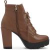 imageAllegra K Womens Round Toe Chunky Heel Lace Up Platform BootsBrown