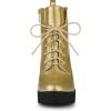 imageAllegra K Womens Round Toe Chunky Heel Lace Up Platform BootsGold