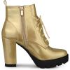 imageAllegra K Womens Round Toe Chunky Heel Lace Up Platform BootsGold