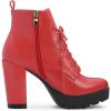 imageAllegra K Womens Round Toe Chunky Heel Lace Up Platform BootsRed