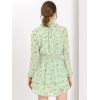 imageAllegra K Womens Ruffled Floral Smocked Waist Layered Tiered Chiffon DressGreen
