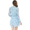 imageAllegra K Womens Ruffled Floral Smocked Waist Layered Tiered Chiffon DressLight Blue