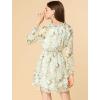 imageAllegra K Womens Ruffled Floral Smocked Waist Layered Tiered Chiffon DressWhite
