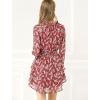 imageAllegra K Womens Ruffled Floral Smocked Waist Layered Tiered Chiffon DressWine Red